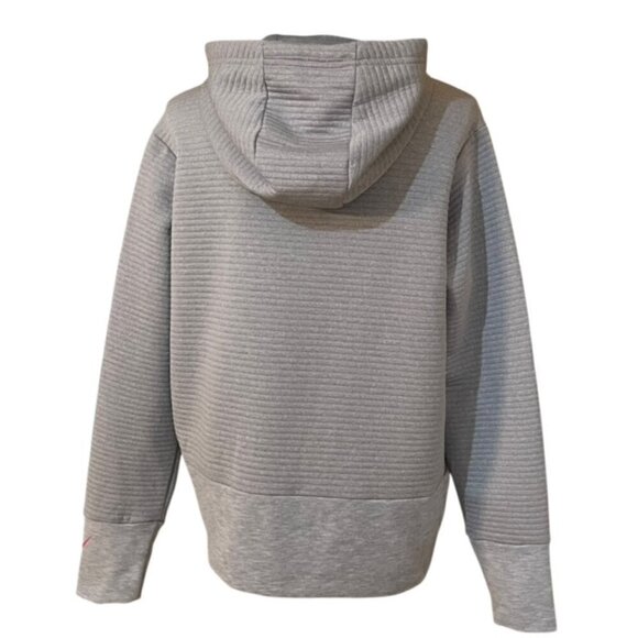 NIKE Gray Ribbed Dri-Fit Hooded Pullover - Size Large - Picture 3 of 8